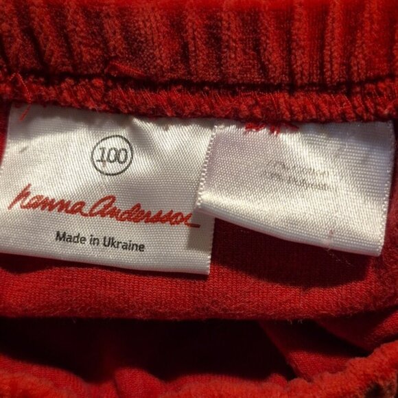 Hanna Andersson girls size 100 or 4 red velour 3 tiered twirly skirt vguc - Picture 3 of 5